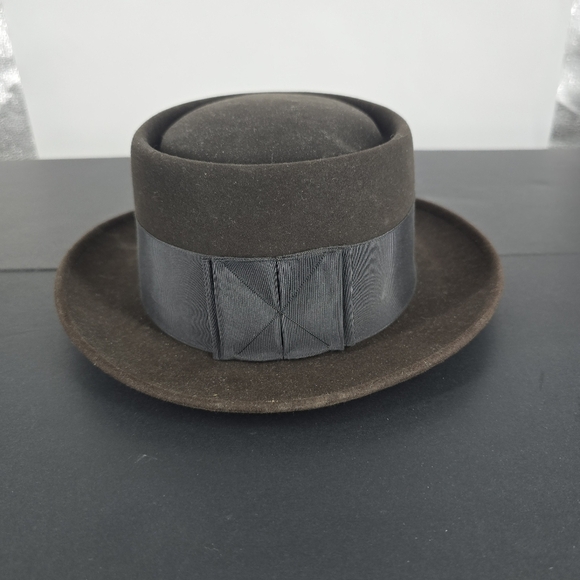 Vintage Bond Royal Quality Brown Hat Bowler Fedora Size 7 Fur Felt USA Made - Picture 8 of 12